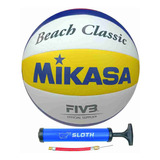 Bola Vôlei De Praia Mikasa Beach Classic Bvc + Bomba De Ar 