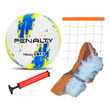 Bola Volei Penalty Oficial C/ Rede E Bomba Inflar Kit