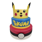 Bolo Fake Pokémon Pikachu Pokebola Moldado C/ Eva Top