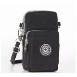 Bolsa Carteiro Feminina Impermeavel Cartao Porta Celular Cor Preto
