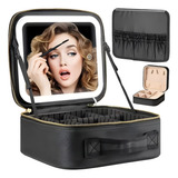 Bolsa De Cosméticos Luxo Portátil Eps-34 Para Viagem Com Luz E Espelho Cor Preto
