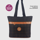 Bolsa Feminina Barata Grande Media Alça De Ombro Sacola Cor Marrom Desenho Do Tecido Lisa