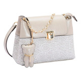 Bolsa Feminina Chenson Monograma Digital Transversal Ombro Cor Off