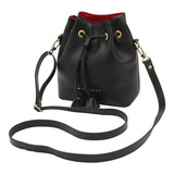 Bolsa Feminina De Couro Bovino Transversal Mariart Mini Jade Cor Preto