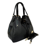 Bolsa Grande Textura Perfurada Design Moderno Lançamento Top