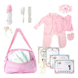 Bolsa Maternidade Rosa C Roupa+acessórios+fralda Bebê Reborn