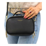 Bolsa Mini Bag Média Tiracolo Com Alça 2 Em 1 Mão E Lateral
