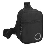 Bolsa Mini Bag Preta Transversal Unissex Alça Regulável