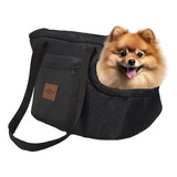 Bolsa Mochila Transporte Pet Cães Gatos Spitz Alemão Até 6kg Cor Preto