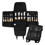 Bolsa Porta Facas, 16 Bolsos, Chef, Nylon Resistente Preto