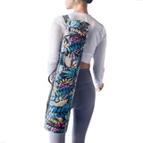 Bolsa Saco Transporte Tapete Yoga Mat Impermeável - Om Joy Cor Azul Estampa Inverno