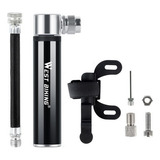 Bomba De Ar Manual Bicicleta Bike Portátil Pequena + Suporte Cor Preto West Biking