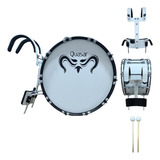 Bombo De Marcha Pro 18x14'' Com Colete - Quasar Qmbz1814