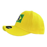 Boné Bandeira Brasil Futebol Seleção Amarelo Alta Qualidade