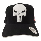 Boné Justiceiro The Punisher Preto Bordado