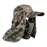 Boné Pesca Proteção Lateral E Frontal V-fox Camuflado Verde