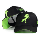 Boné Preto Masculino Feminino Telinha Trucker Contry Rodeio