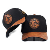 Boné Trucker Masculino Country Aba Em Couro Cavalo Crioulo