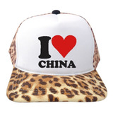 Boné Trucker Tela Americano I Love China Oldschool Vintage