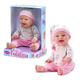 Boneca Baby Babilina Soninho Com Touca E Pijama 34cm