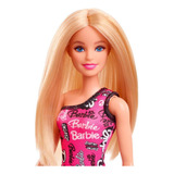 Boneca Barbie Basica Loira E Vestido Heart Rosa Mattel T7439