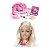 Boneca Barbie Busto Verde Mattel+ Kit Maquiagem Infantil Ed1