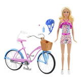 Boneca Barbie Com Bicicleta Passeio Estate Brinquedo 