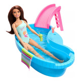 Boneca Barbie Dia Na Piscina Glam Morena Maiô Verde - Mattel