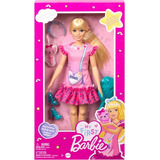 Boneca Barbie Minha Primeira Barbie Com Pet Gatinho Loira Hll18 Mattel