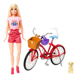 Boneca Barbie Passeio De Bicicleta Vermelha 2024 - Mattel