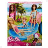 Boneca Barbie Piscina Glam E Acessórios Hrj74 - Mattel