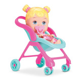 Boneca Bebê Little Dolls Passeio C/ Carrinho - Divertoys