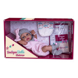 Boneca Bebê Reborn Boutique Dolls Casaco Rosa Com Fralda