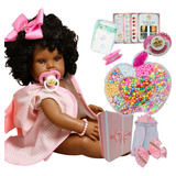 Boneca Bebe Reborn Realista Kit Miçangas Brinde 1000 Peças 