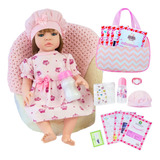 Boneca Bebê Reborn Realista Silicone Bolsa De Maternidade