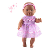 Boneca Bebê Sapekinha Faz Xixi Negra Com Mamadeira Fraldinha