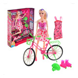 Boneca Bicicleta E Patins Com Acessórios Brinquedo Meninas