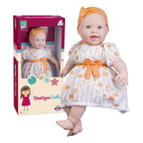 Boneca Boutique Doll Grande 53 Cm Bebê Macia Com Lacinho