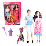 Boneca Grávida E Família Carrinho E Papai Mamãe Filho