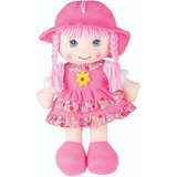 Boneca Maria Chiquinha Rosa Pano Bebê Criança Naninha Macia
