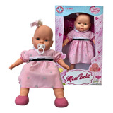 Boneca Meu Bebê Vestido Lilás 60 Cm Estrela