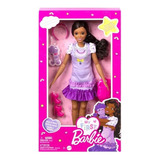 Boneca Minha Primeira Barbie Com Vestido E Acessórios 38cm