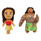 Boneca Moana E Boneco Maui Kit 2 Pelúcias Brinquedo Presente