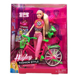Boneca Musical Articulável + Bicicleta + Acessórios Roupinha