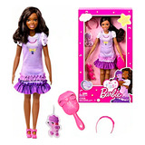 Boneca My First Barbie Negra Vestido Roxo Hll18 - Mattel