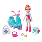 Boneca Polly Pocket Lila Aventura Em Moto Scooter Mattel