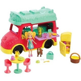 Boneca Polly Pocket Playset Food Truck Caminhão De Smoothies