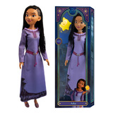 Boneca Princesa Disney Figura Asha Com Estrela Em Vinil 55cm