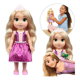 Boneca Princesa Disney Rapunzel 38cm Classica Com Tiara
