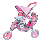 Bonecas Gêmeas Lissi Em Carrinho Twin Jogger